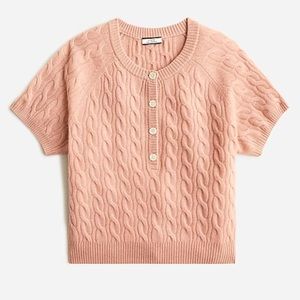 J.Crew Cashmere Cable-knit Henley Top
